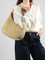 Schoudertas Bold Monogram Stro Calvin klein jeans Beige bold monogram 4F3448G-vue-porte