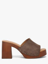 Slippers Met Hak Uit Leder Semerdjian Bruin women LAILA