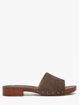 Slippers Uit Leder Semerdjian Bruin women IOLE