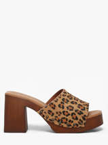 Slippers Met Hak Uit Leder Semerdjian Beige women LAILA