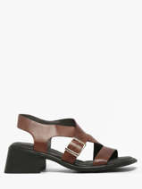 Sandalen Met Hak Uit Leder Pavement Bruin women 25273