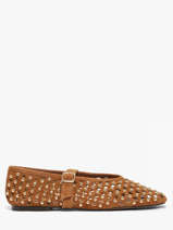 Ballerinas Met Riempjes Uit Leder Inuovo Bruin women NK003KCC