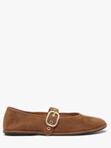Ballerinas Met Riempjes Uit Leder Inuovo Bruin women CT005KCN