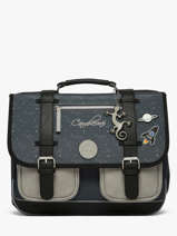 Boekentas 2 Compartimenten Cameleon Grijs vintage urban CA38