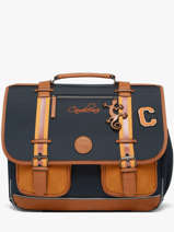 Boekentas 3 Compartimenten Cameleon Blauw vintage urban CA41