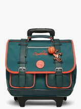 Boekentas Op Wieltjes 2 Compartimenten Cameleon Oranje vintage urban CR38