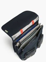 Boekentas Op Wieltjes 3 Compartimenten Cameleon Blauw vintage urban CR41-vue-porte