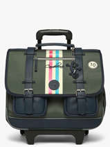 Boekentas Op Wieltjes 3 Compartimenten Vintage Urban Cameleon Groen vintage urban CR41