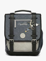Rugzak 2 Compartimenten Cameleon Grijs vintage urban SD39