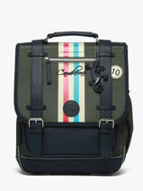 Rugzak 2 Compartimenten Cameleon Blauw vintage urban SD39