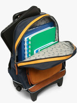 Rugzak Op Wieltjes 2 Compartimenten Cameleon Blauw vintage urban SR40-vue-porte