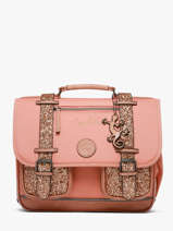 Boekentas Kinderen 2 Compartimenten Cameleon Roze vintage fantasy CA35