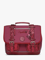 Boekentas Kinderen 2 Compartimenten Cameleon Violet vintage fantasy CA35