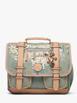 Boekentas Kinderen 2 Compartimenten Cameleon Roze vintage fantasy CA35