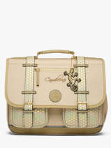 Boekentas Voor Kinderen 2 Compartimenten Vintage Fantasy Cameleon Beige vintage fantasy CA38