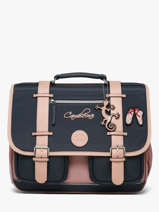 Boekentas Voor Kinderen 2 Compartimenten Vintage Fantasy Cameleon Blauw vintage fantasy CA38