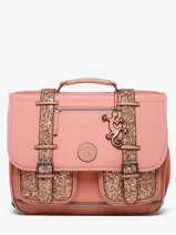 Boekentas Voor Kinderen 2 Compartimenten Cameleon Roze vintage fantasy CA38