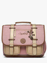 Boekentas Voor Kinderen 2 Compartimenten Cameleon Bruin vintage fantasy CA38