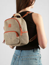 Rugzak Le voyage en panier Beige resille PM957-vue-porte