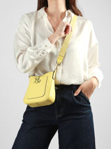 Cross Body Tas Mini Cameryn Leder Lauren ralph lauren Geel cameryn 31982184-vue-porte