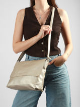 Cross Body Tas Soft Mandoline Goud soft MD5231-vue-porte