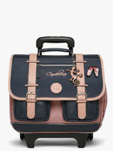 Boekentas Op Wieltjes Kinderen 2 Compartimenten Cameleon Blauw vintage fantasy CR38