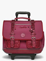 Boekentas Op Wieltjes 3 Compartimenten Vintage Fantasy Cameleon Violet vintage fantasy CR41