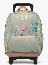 Rugzak Op Wieltjes 2 Compartimenten Vintage Fantasy Cameleon Groen vintage fantasy SR40