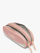 Pennenzak Kinderen 2 Compartimenten Vintage Fantasy Cameleon Roze vintage fantasy TROU-vue-porte