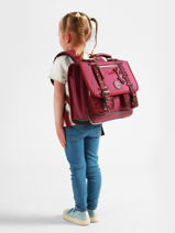 Boekentas Kinderen 2 Compartimenten Vintage Fantasy Cameleon Violet vintage fantasy CA35-vue-porte