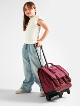 Boekentas Op Wieltjes 3 Compartimenten Vintage Fantasy Cameleon Violet vintage fantasy CR41-vue-porte