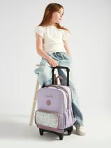 Rugzak Op Wieltjes 2 Compartimenten Cameleon Violet vintage fantasy SR40-vue-porte