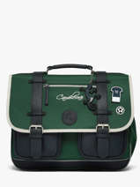 Boekentas 2 Compartimenten Cameleon Groen vintage urban CA38