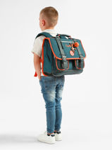Boekentas Voor Kinderen 2 Compartimenten Vintage Urban Cameleon Blauw vintage urban CA35-vue-porte
