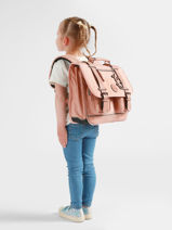 Boekentas 2 Compartimenten Cameleon Roze vintage color - VIC-CA35-vue-porte