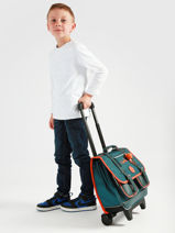 Boekentas Op Wieltjes 2 Compartimenten Cameleon Oranje vintage urban CR38-vue-porte