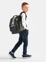Rugzak 2 Compartimenten Cameleon Blauw vintage urban SD39-vue-porte