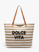 Schoudertas Plage Stro Gerard pasquier Bruin plage P26034