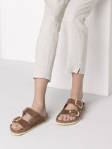 Slippers Arizona Big Buckle Birkenstock Bruin women 20-35229-vue-porte