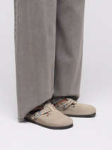 Slippers Boston Rivet Uit Leder Birkenstock Beige women 1030418
