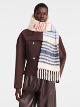 Longchamp Echarpe 80% wp 20%pa Foulard Blauw-vue-porte