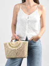 Cross Body Tas Monaco Stro Les tropeziennes Beige monaco TZ01-vue-porte