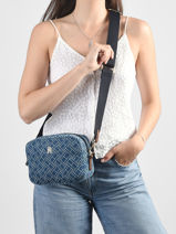 Cross Body Tas Popette Katoen Tommy hilfiger Blauw popette AW18610-vue-porte