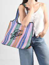 Schoudertas Th Summer Polyurethaan Tommy hilfiger Veelkleurig th summer AW18397-vue-porte