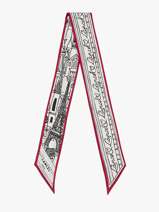 Zijden Lint Paris 82x5,5cm Lancel Wit 150 ans A14137