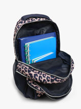 Rugzak 2 Compartimenten Milky kiss Beige leopard luxe 1361-vue-porte