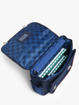 Boekentas 2 Compartimenten Caramel et cie Blauw boheme FI-vue-porte