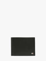 Portemonnee Leder Tommy hilfiger Zwart eton AM00651
