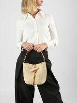 Longchamp Le roseau raphia Cross bodytas Beige-vue-porte