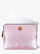 Laptophoes Met 16" Laptopvak Cabaia Roze accessoire SLEEVE16-vue-porte